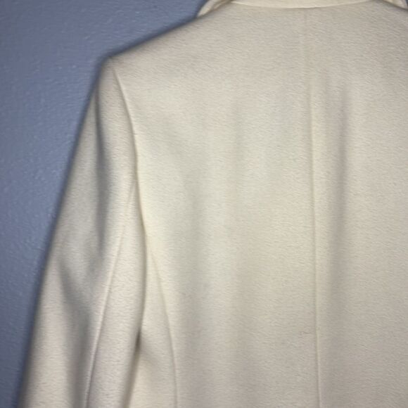Banana Republic Cream Soft Wool Double Breasted Fully Lined Pea Coat Size Medium - Picture 14 of 16